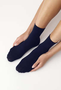 Socks: Cheryl Cashmere Modal Short Socks - Blue