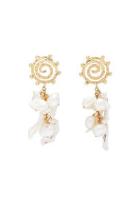 Earrings: Spiral Pearl Dangle Earring