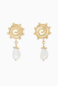 Mini Spiral Stone Earring