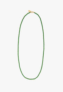 Necklaces: Enamel Barrel Chain Necklace - Emerald