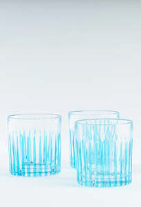 Glassware: Crystal Water Tumbler Blue (Set of 4)