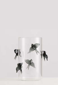 A little Bird Told Me Vase - Clear/ Smoke