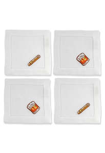 Gentleman's Cocktail Napkins Set of 4