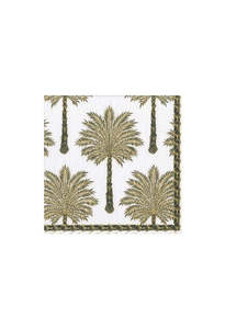 Napkins: Grand Palms Paper Cocktail Napkins in Black
