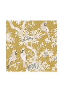 Scenic Songbirds Gold & Ivory Luncheon Napkins