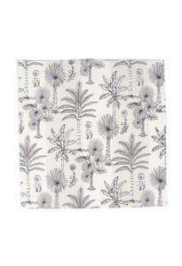 Southern Palms Flax & White Luncheon Napkins