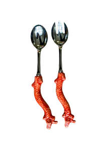 Les Ottomans: Coral Serving Set Spoon & Fork