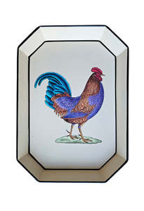 Hand Painted Iron Tray - Rooster