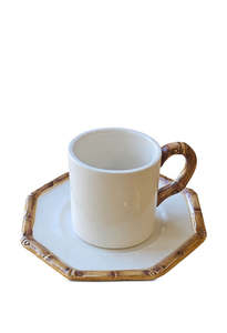 Bamboo Straight Tea Cup & Saucer