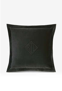 Ralph Lauren: Velvet Cushion Cover - Charcoa