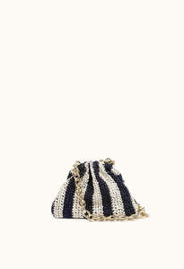 Summer Wardrobe: Mini Game Crochet Clutch - Navy/Off White