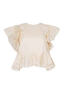 Veasna Flutter Sleeve Top - Cowrie