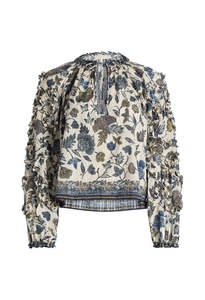 Azrou Cotton Long Sleeve Blouse - Porcelain