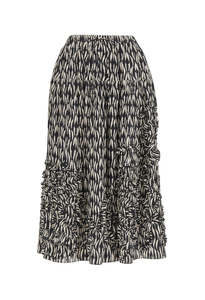 Alexandra Ruffled Cotton Midi Skirt - Graphite