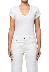 Hara V-Neck Tee - White