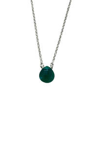 Silver Stone Necklace - Green