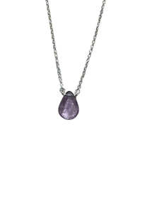 Silver Stone Necklace - Purple