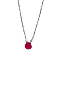 Jewellery: Silver Stone Necklace - Pink