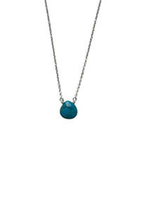 Silver Stone Necklace - Blue