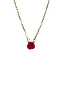 Gold Stone Necklace - Pink