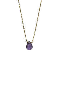 Jewellery: Gold Stone Necklace - Purple