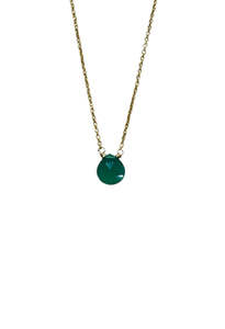 Gold Stone Necklace - Green