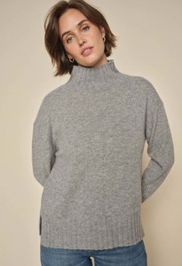 Mos Mosh: Aima Cashmere Highneck Knit - Sharkskin