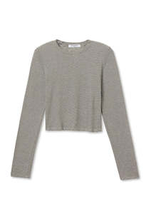 Perfectwhitetee: Jamie Long Sleeve - Ivory/Black Stripe