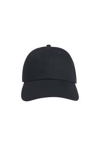 Baseball Cap W/Leather Strap & Buckle - Black