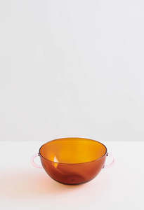 Valentines Gift Guide: Happy Serving Bowl - Amber/ Pink