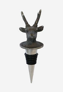 Homeware: Deer Bottle Stopper - Pewter Finish