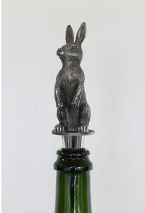 Homeware: Rabbit Bottle Stopper - Pewter Finish