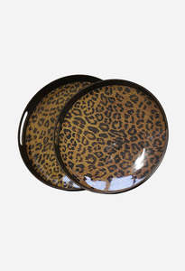 Round Leopard Tray