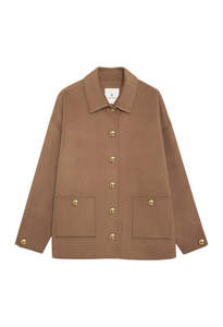 Anine Bing: Luca Jacket Camel Cashmere Blend - Brown