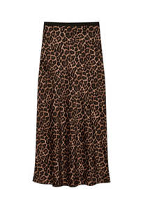 Bar Silk Skirt - Black and Brown Leopard