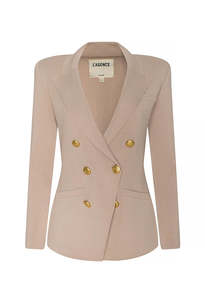 Clothing: Amelia Knit Blazer - Light Cappuccino