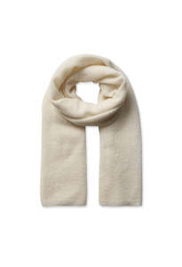 Accessories: Mape Knit Scarf - Ecru