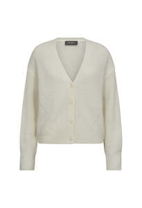 Mos Mosh: Thora V-Neck Knit Cardigan - Ecru