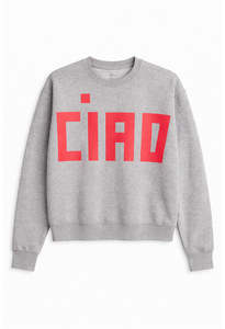 Clare V: Oversized Sweatshirt - Grey Grand Block Ciao