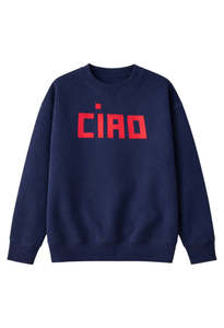 Clare V: Oversized Sweatshirt Block Ciao - Navy
