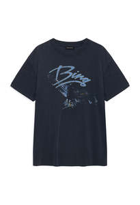 Anine Bing: Kent Tee Eagle - Washed Black