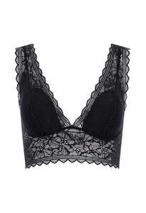 Chantelle: Floral Touch Wirefree Triangle Foam Bra - Black