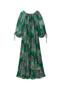 Rixo: Hayden Chiffon Dress - Butterfly Bloom Green