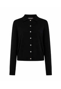 Mos Mosh: Relena Flip Knit Cardigan - Black