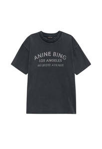 Anine Bing: Cade Tee Melrose Stencil - Washed Black