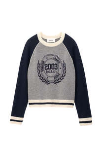Ba Sh: Collette Sports Jumper - Grey w/Navy
