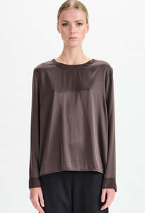 Silk Long Sleeved Top - Merlot