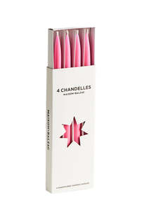 Chandelles 4 Tapered Candles - Very Pink