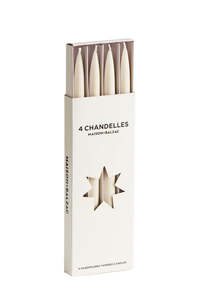 Chandelles 4 Tapered Candles - Chalk