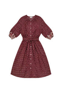 Dresses: Alex Midi W/ Sash - Mosaic Spice